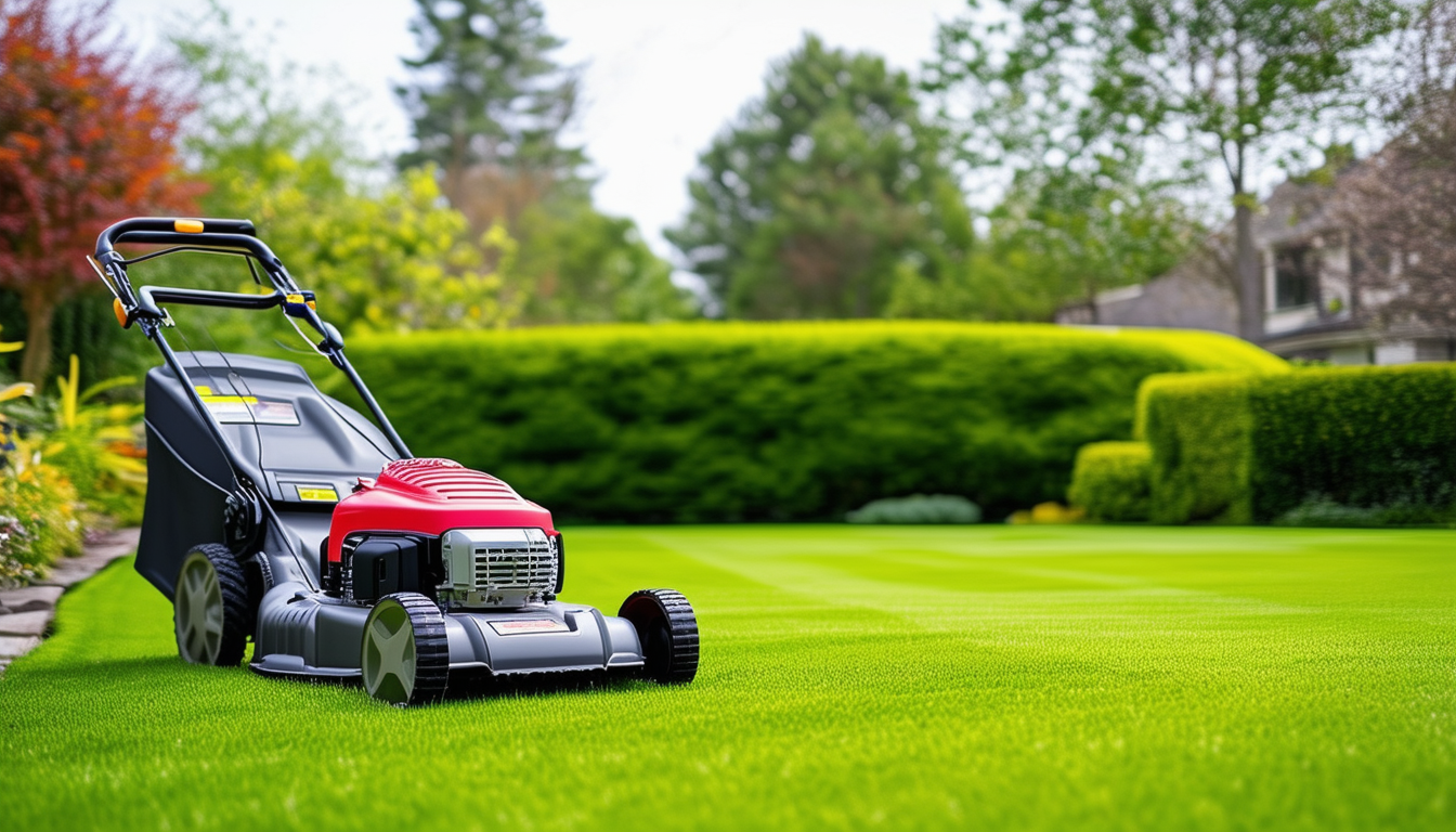 A beautifully manicured lawn with a high-performan